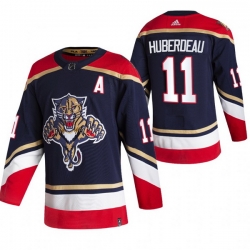 Men Florida Panthers 11 Jonathan Huberdeau Black Adidas 2020 21 Reverse Retro Alternate NHL Jersey