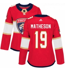 Womens Adidas Florida Panthers 19 Michael Matheson Premier Red Home NHL Jersey 