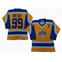 Los Angeles Kings #99 Wayne Gretzky yellow purple CCM Jersey