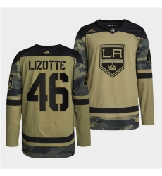 Men Los Angeles Kings 46 Blake Lizotte 2022 Camo Military Appreciation Night Stitched jersey