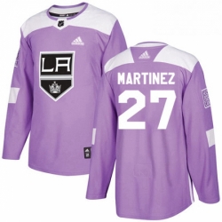 Mens Adidas Los Angeles Kings 27 Alec Martinez Authentic Purple Fights Cancer Practice NHL Jersey 