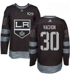 Mens Adidas Los Angeles Kings 30 Rogie Vachon Premier Black 1917 2017 100th Anniversary NHL Jersey 