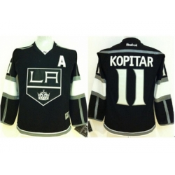 Kids Los Angeles Kings 11 Anze Kopitar Black NHL Jerseys