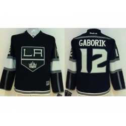 Kids Los Angeles Kings 12 Marian Gaborik Black NHL Jerseys