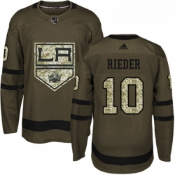 Youth Adidas Los Angeles Kings 10 Tobias Rieder Authentic Green Salute to Service NHL Jersey 