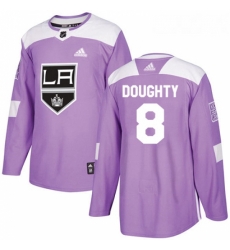 Youth Adidas Los Angeles Kings 8 Drew Doughty Authentic Purple Fights Cancer Practice NHL Jersey 