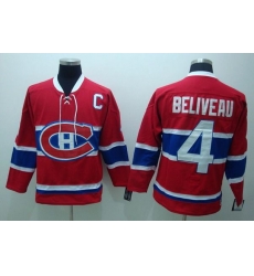 Canadiens #4 Jean Beliveau Stitched Red CH CCM Throwback NHL Jersey