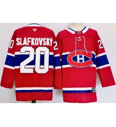 Men Montreal Canadiens 20 Juraj Slafkovsky Red 2024 25 Stitched Jersey