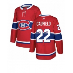 Men Montreal Canadiens 22 Cole Caufield Red Stitched NHL Jersey