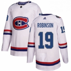 Mens Adidas Montreal Canadiens 19 Larry Robinson Authentic White 2017 100 Classic NHL Jersey 