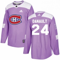 Mens Adidas Montreal Canadiens 24 Phillip Danault Authentic Purple Fights Cancer Practice NHL Jersey 