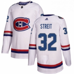 Mens Adidas Montreal Canadiens 32 Mark Streit Authentic White 2017 100 Classic NHL Jersey 