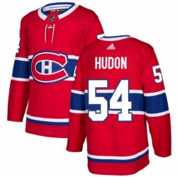 Mens Adidas Montreal Canadiens 54 Charles Hudon Premier Red Home NHL Jersey 