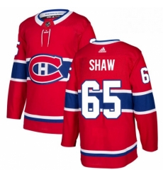 Mens Adidas Montreal Canadiens 65 Andrew Shaw Premier Red Home NHL Jersey 