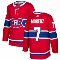 Mens Adidas Montreal Canadiens 7 Howie Morenz Premier Red Home NHL Jersey 