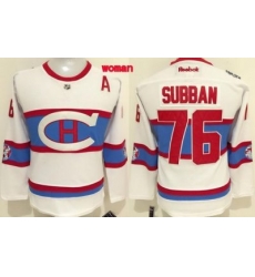 Canadiens #76 P K Subban White 2016 Winter Classic Womens Stitched NHL Jersey