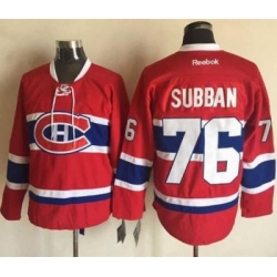 Women Montreal Canadiens #76 P K Subban Red Home Stitched NHL Jersey