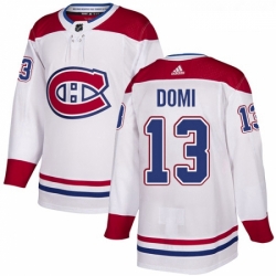 Youth Adidas Montreal Canadiens 13 Max Domi Authentic White Away NHL Jersey 