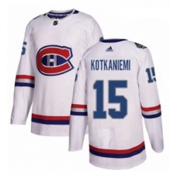 Youth Adidas Montreal Canadiens 15 Jesperi Kotkaniemi Authentic White 2017 100 Classic NHL Jersey 