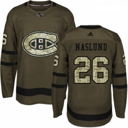 Youth Adidas Montreal Canadiens 26 Mats Naslund Premier Green Salute to Service NHL Jersey 