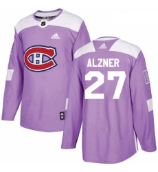 Youth Adidas Montreal Canadiens 27 Karl Alzner Authentic Purple Fights Cancer Practice NHL Jersey 