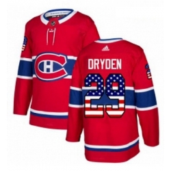 Youth Adidas Montreal Canadiens 29 Ken Dryden Authentic Red USA Flag Fashion NHL Jersey 