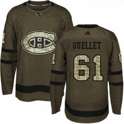 Youth Adidas Montreal Canadiens 61 Xavier Ouellet Authentic Green Salute to Service NHL Jersey 