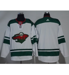 Men Adidas Minnesota Wild Blank White Stitched NHL Jersey