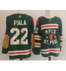 Men Minnesota Wild 22 Kevin Fiala Green 2022 Winter Classic Adidas Stitched NHL Jersey