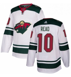 Mens Adidas Minnesota Wild 10 Matt Read Authentic White Away NHL Jersey 