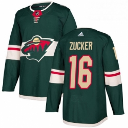 Mens Adidas Minnesota Wild 16 Jason Zucker Premier Green Home NHL Jersey 