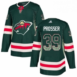 Mens Adidas Minnesota Wild 39 Nate Prosser Authentic Green Drift Fashion NHL Jersey 