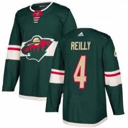 Mens Adidas Minnesota Wild 4 Mike Reilly Premier Green Home NHL Jersey 