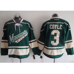 Wild #3 Charlie Coyle Green Stitched NHL Jersey