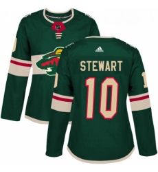 Womens Adidas Minnesota Wild 10 Chris Stewart Premier Green Home NHL Jersey 