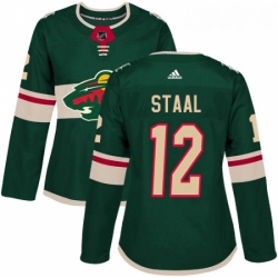 Womens Adidas Minnesota Wild 12 Eric Staal Authentic Green Home NHL Jersey 