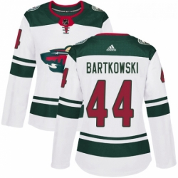 Womens Adidas Minnesota Wild 44 Matt Bartkowski Authentic White Away NHL Jersey 