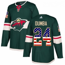 Youth Adidas Minnesota Wild 24 Matt Dumba Authentic Green USA Flag Fashion NHL Jersey 