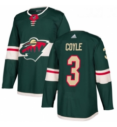 Youth Adidas Minnesota Wild 3 Charlie Coyle Authentic Green Home NHL Jersey 