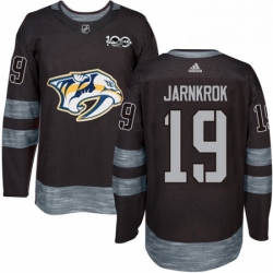 Mens Adidas Nashville Predators 19 Calle Jarnkrok Authentic Black 1917 2017 100th Anniversary NHL Jersey 