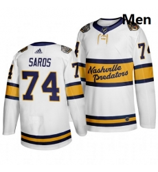 Predators 74 Juuse Saros White 2020 Winter Classic Adidas Jersey