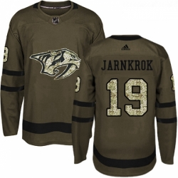 Youth Adidas Nashville Predators 19 Calle Jarnkrok Authentic Green Salute to Service NHL Jersey 