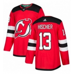 Mens Adidas New Jersey Devils 13 Nico Hischier Premier Red Home NHL Jersey 