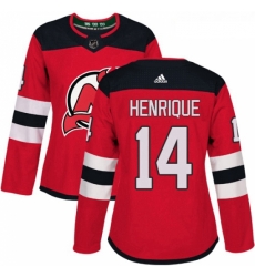 Womens Adidas New Jersey Devils 14 Adam Henrique Authentic Red Home NHL Jersey 