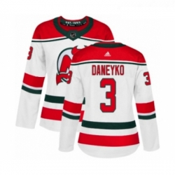 Womens Adidas New Jersey Devils 3 Ken Daneyko Authentic White Alternate NHL Jersey 