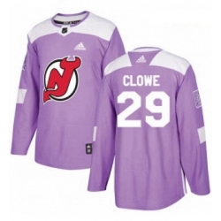 Youth Adidas New Jersey Devils 29 Ryane Clowe Authentic Purple Fights Cancer Practice NHL Jersey 