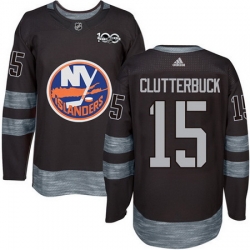 Islanders #15 Cal Clutterbuck Black 1917 2017 100th Anniversary Stitched NHL Jersey