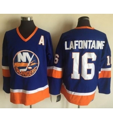 Islanders #16 Pat LaFontaine Baby Blue CCM Throwback Stitched NHL Jersey