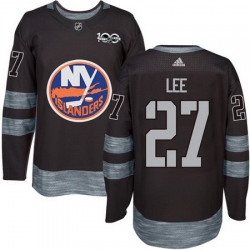 Islanders #27 Anders Lee Black 1917 2017 100th Anniversary Stitched NHL Jersey