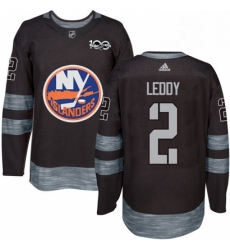 Mens Adidas New York Islanders 2 Nick Leddy Premier Black 1917 2017 100th Anniversary NHL Jersey 